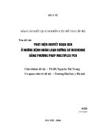 Phát hiện khuyết đoạn gen dystrophin ở những bệnh nhân phương pháp multiplex PCR  bằng phương pháp multiplex PCR