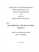 TIỂU LUẬN MÔN QUẢN TRỊ NGUỒN NHÂN LỰC QUAN ĐIỂM QUẢN TRỊ NHÂN SỰ THEO THUYẾT X