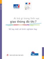 Sổ tay kinh nghiệm hay: Ai trả gì trong lĩnh vực giao thông đô thị