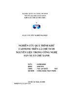 Luận văn nghiên cứu quá trình khử caffeine trên lá chè tươi nguyên liệu trong công nghệ sản xuất chè xanh