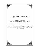 đề tài giải pháp nâng cao chất lượng tín dụng hộ sản xuất kinh doanh tại ngân hàng nông nghiệp và phát triển nông thôn chi nhánh huyện hậu lộc tỉnh thanh hóa