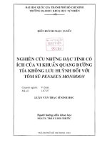 Nghiên cứu những đặc điểm có ích của vi khuẩn quang dưỡng tía không lưu huỳnh đối với tôm sú PENAEUS MÔNDON