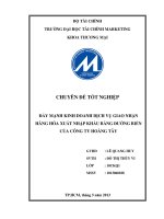 đẩy mạnh kinh doanh dịch vụ giao nhận hàng hóa xuất nhập khẩu bằng đường biển của công ty hoàng tây