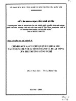 Nghiên cứu luận cứ khoa học cho các chính sách và giải pháp xây dựng, phát triển thị trường khoa học và công nghệ ở việt nam trong nền kinh tế thị trường định hướng xã hội chủ nghĩa chính sách và cơ chế quản lý khoa học và cô