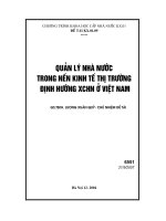 Đề tài : Quản lý nhà nước trong nền kinh tế thị trường định hướng xã hội chủ nghĩa ở việt nam