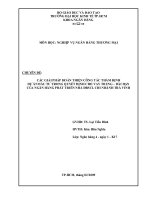 Chuyên đề: Các giải pháp hoàn thiện công tác thẩm định dự án đầu tư trong quyết định cho vay trung – dài hạn của ngân hàng phát triển nhà bất động sản Cửu Long chi nhánh Trà Vinh