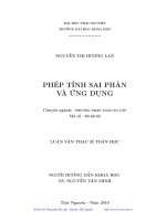 Phép tính sai phân và ứng dụng