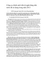 Công cụ chính sách tiền tệ ngân hàng nhà nước đã sử dụng trong năm 2013