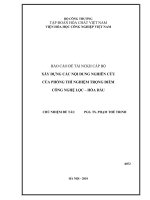 xây dựng các nội dung nghiên cứu của phòng thí nghiệm trọng điểm công nghệ lọc hoá dầu