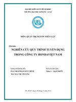 NGHIÊN CỨU QUY TRÌNH TUYỂN DỤNG TRONG CÔNG TY HONDA VIỆT NAM