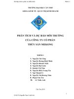 Phân tích và dự báo môi trường của công ty cổ phần thủy sản MeKongFish năm 2014