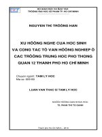 xu hướng nghề của học sinh và công tác tư vấn hướng nghiệp ở một số trường trung học phổ thông quận 12 thành phố hồ chí minh