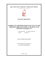 NGHIÊN CỨU MÔ HÌNH TÍNH TOÁN TIN CẬY HỖ TRỢ PHÁT HIỆN GIAN DỐI VÀ ÁP DỤNG VÀO THƯƠNG MẠI ĐIỆN TỬ