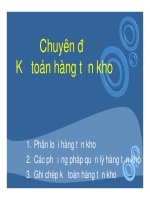 Bài giảng Kế toán đại cương - Phần 5 Chuyên đề hàng tồn kho