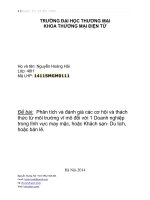 Môi trường vĩ mô ảnh hưởng tới công ty du lịch Saigon tourist