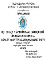 một số biện pháp nhằm nâng cao hiệu quả sản xuất kinh doanh tại công ty nạo vét và xây dựng đường thủy I