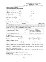 Đề thi toán học kỳ II năm học 2014