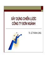 bài giảng quản lý chiến lược chương 5 xây dựng chiến lược công ty đơn ngành - ts. lê thành long