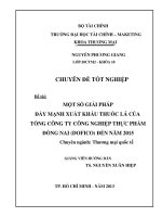 một số giải pháp đẩy mạnh xuất khẩu thuốc lá của tổng công ty công nghiệp thực phẩm đồng nai (dofico) đến năm 2015