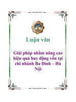 Giải pháp nhằm nâng cao hiệu quả huy động vốn của Ngân hàng TMCP Dầu khí toàn cầu tại chi nhánh Ba Đình – Hà Nội