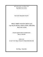 phát triển nguồn nhân lực tại ngân hàng tmcp công thương bắc đà nẵng