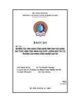 Nghiên cứu, ứng dụng công nghệ hình ảnh vào giảng dạy thực hành tiện, nâng cao chất lượng đào tạo