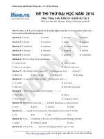 ĐỀ THI THỬ ĐẠI HỌC MÔN TIẾNG ANH 2014