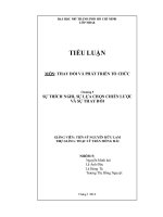 tiểu luận sự thích nghi, sự lựa chọn chiến lược và sự thay đổi