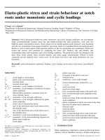 Elasto plastic stress and strain behaviour at notch roots under monotonic and cyclic loadings