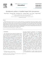 hydrothermal synthesis of dumbbell-shaped zno microstructures