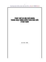 luận văn thạc sĩ Pháp chế xã hội chủ nghĩa trong hoạt động kiểm toán nhà nước ở Việt Nam