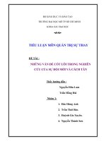 tiểu luận môn quản trị sự thay những vấn đề cốt lõi trong nghiên cứu của sự đổi mới và cách tân