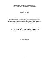 đánh giá hiệu quả kinh tế của việc chuyển đổi ruộng trũng sang nuôi trồng thuỷ sản ở xã bình dương, huyện gia bình, tỉnh bắc ninh