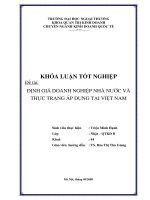 Định giá doanh nghiệp nhà nước và thực trạng áp dụng tại Việt Nam