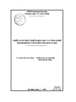 Chiến lược phát triển KHCN TP  đà nẵng đến năm 2010 và 2015