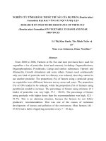Chuyên đề nghiên cứu tính kháng thuốc trừ sâu của bọ phấn hại rau vùng hà nội và phị cận