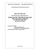 Nghiên cứu phát triển một số sản phẩm thiết yếu về xử lý tiếng nói và văn bản tiếng việt