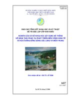 Nghiên cứu cơ sở khoa học xây dựng hệ thống hồ sinh thái phục vụ phát triển bền vững kinh tế xã hội ở đồng bằng sông cửu long và miền trung