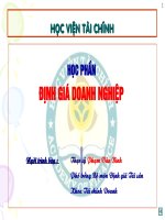BÀI GIẢNG ĐỊNH GIÁ DOANH NGHIỆP của học viện tài chính