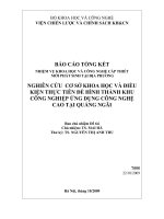 nghiên cứu cơ sở khoa học và điều kiện thực tiễn để hình thành khu nông nghiệp ứng dụng công nghệ cao tại quảng ngãi.