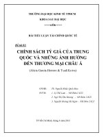 chính sách tỷ giá của trung quốc và những ảnh hưởng đến thương mại châu á