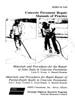 Concrete pavement repair manuals of practice