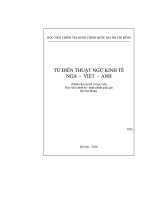 Từ điển thuật ngữ kinh tế nga anh việt