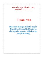 Luận văn phân tích đánh giá thiết kế truyền động điện và trang bị điện của họ cần trục cầu trục của nhật bản tại cảng hải phòng