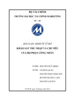 Khảo sát thu nhập & chi tiêu của bộ phận công nhân.