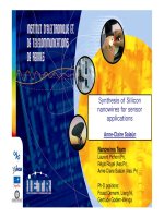 Synthesis of Silicon nanowires for sensornanowires for sensorapplications