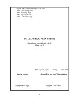BÀI GIẢNG HỌC PHẦN WSH 402