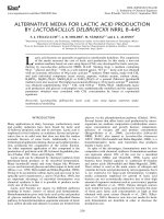 Alternative media for lactic acid production by lactobacillus delbrueckii NRRL b 445