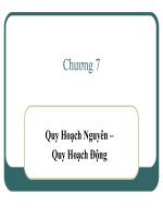 Phương pháp phân tích định lượng - Chương 7 Quy hoạch nguyên và quy hoạch động