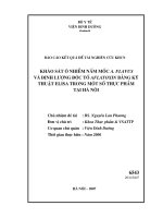 Khảo sát ô nhiễm nấm mốc A.flaws và định lượng độc tố Aflatoxin bằng kỹ thuật ELISA trong một số thực phẩm tại  hà nội